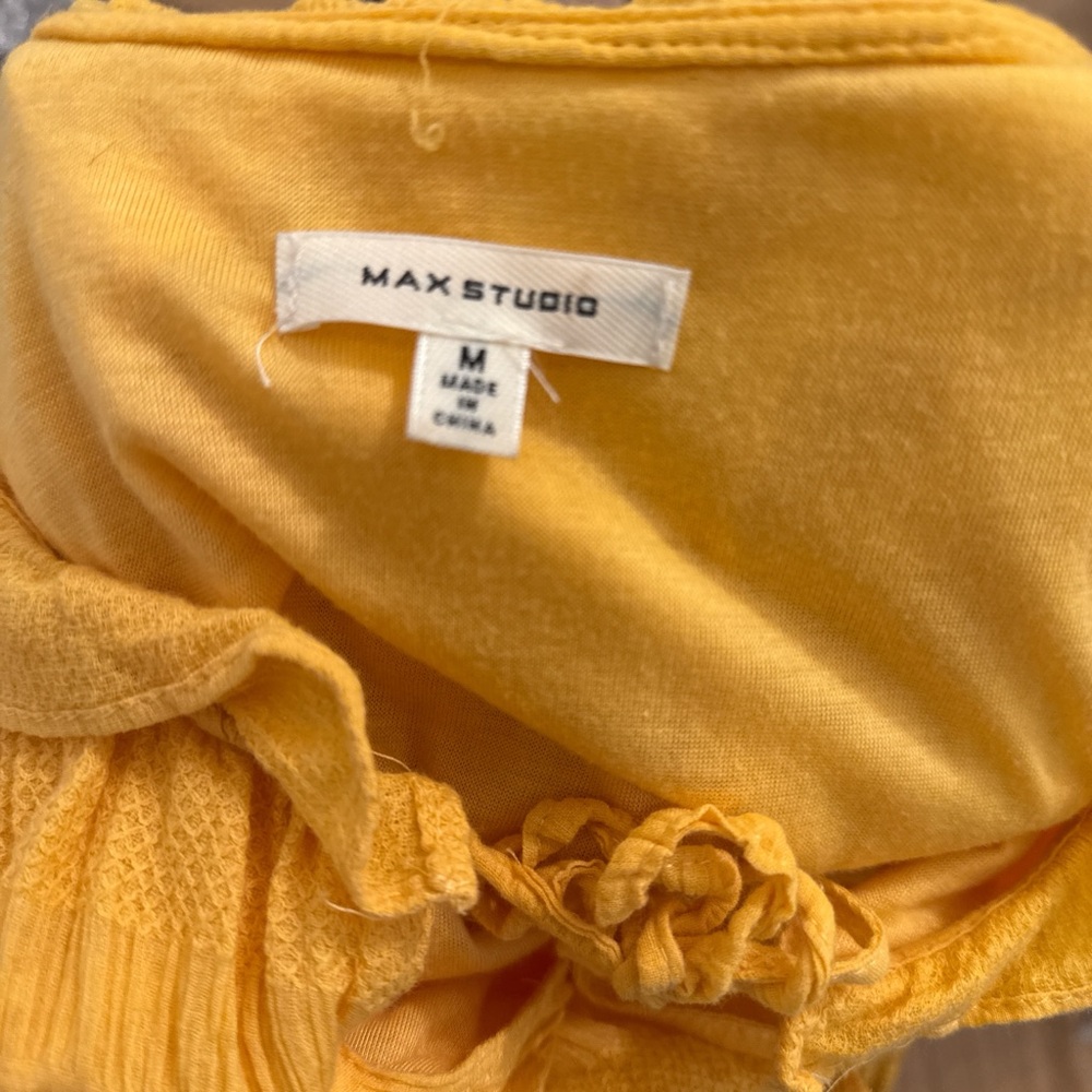 Max Studio Mustard Ruffled Mini Dress - Picture 3 of 3